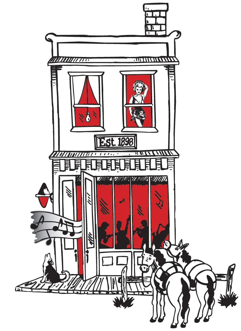 Red Onion Saloon building exterior on Broadway, Skagway